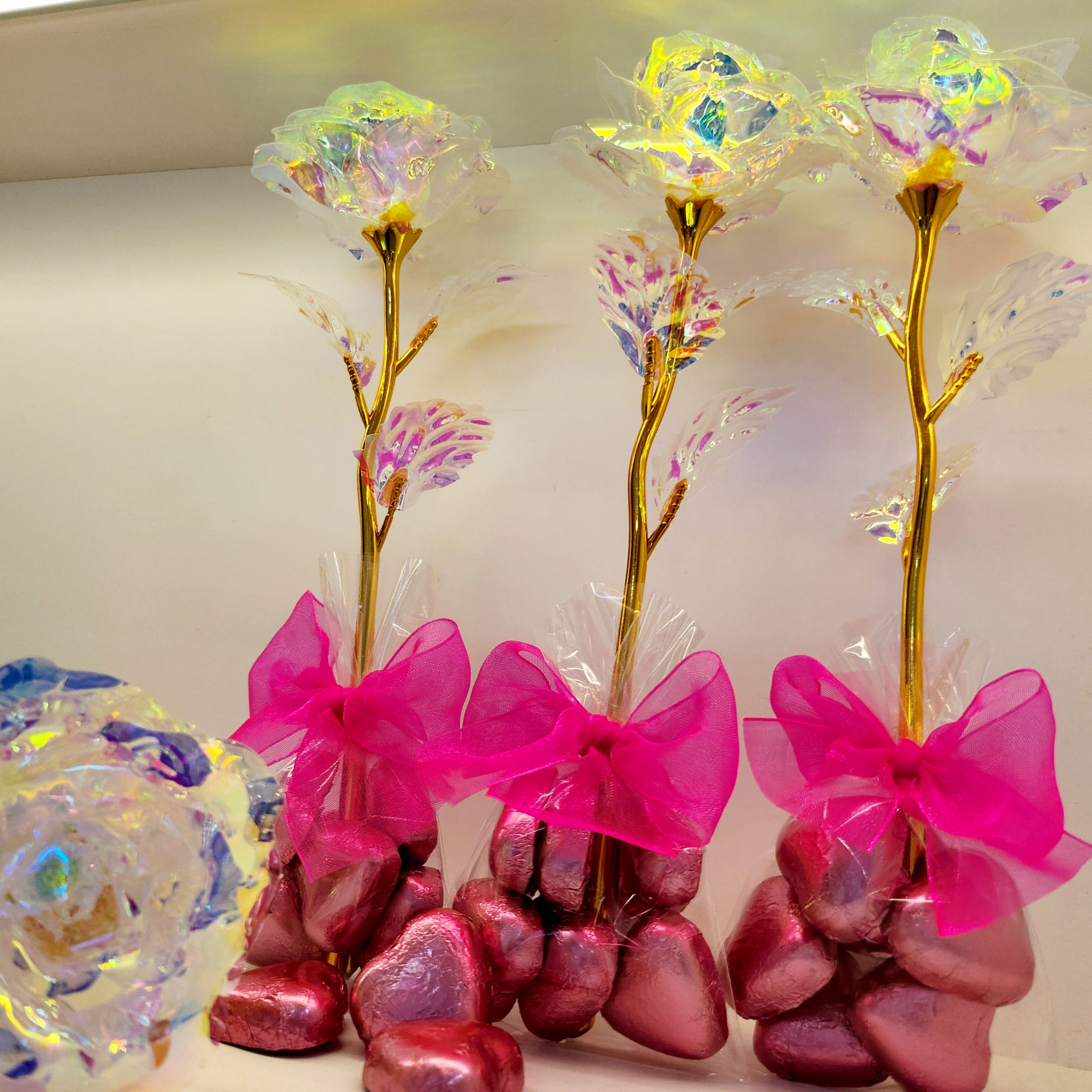 Colorful Gold Crystal Artificial Roses – THESWEETLANDNZ